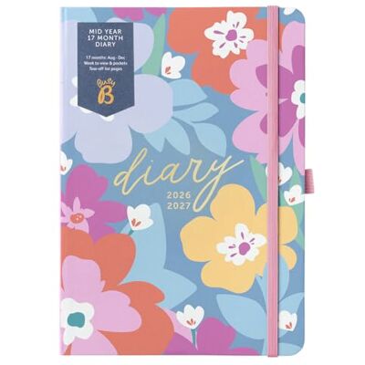 Busy B A5 Akademischer Wochenplaner Aug.2026/Dez.2027-17 Monate Wochenansicht Terminkalender mit Stifteschlaufe, Abreißlisten, Gummibandverschluss und Steckfächern Blumen Busy B A5 Akademischer Wochenplaner Aug.2026/Dez.2027-17 Monate Wochenansicht Terminkalender mit Stifteschlaufe, Abreißlisten, Gummibandverschluss und Steckfächern Blumen