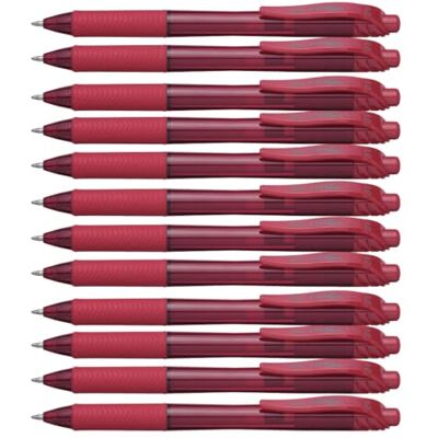 Pentel BL110-B EnerGel Hybrid Gel-Tintenroller mit Druckmechanik 1,0 mm Kugeldurchmesser = 0,5 mm Strichstärke, 12 Stück, rot Pentel BL110-B EnerGel Hybrid Gel-Tintenroller mit Druckmechanik 1,0 mm Kugeldurchmesser = 0,5 mm Strichstärke, 12 Stück, rot