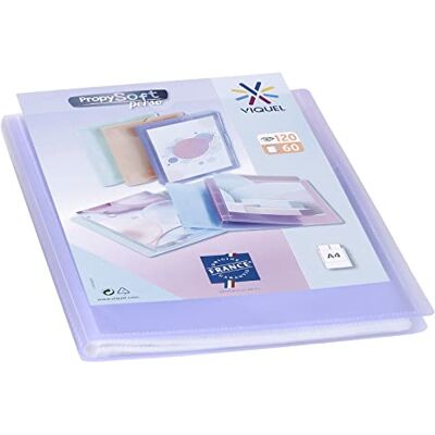 Viquel Propysoft Dokumentenmappe, DIN A4, 120 Bilder (60 Hüllen) Propysoft Klarsichthüllen transparent glatt violett durchscheinend Viquel Propysoft Dokumentenmappe, DIN A4, 120 Bilder (60 Hüllen) Propysoft Klarsichthüllen transparent glatt violett durchscheinend