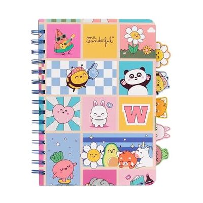 Mr. Wonderful Notizbuch A5 mit Wonder Comic Register, kariert, 160 Seiten mit 5 seitlichen Registerkarten Mr. Wonderful Notizbuch A5 mit Wonder Comic Register, kariert, 160 Seiten mit 5 seitlichen Registerkarten