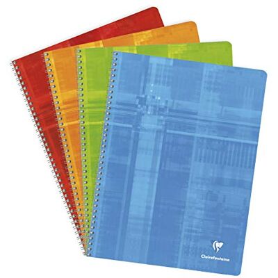 Clairefontaine 8352C Heft mit Spiralbindung DIN A4+ 24x32 cm, 90 Blatt, kariert, 90g, farbig sortiert, 1 Stück Clairefontaine 8352C Heft mit Spiralbindung DIN A4+ 24x32 cm, 90 Blatt, kariert, 90g, farbig sortiert, 1 Stück