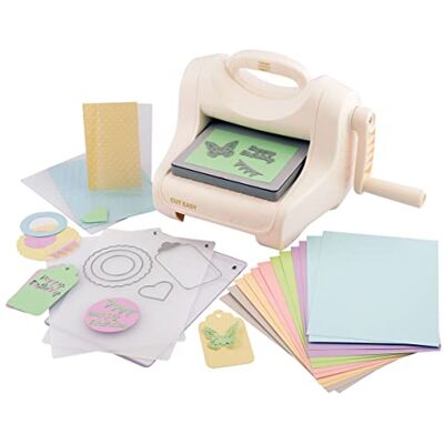 Creative Cut Easy + A5, Große Stanz-und Prägemaschine, Starter Kit Inkl. Tonkarton, Stanzformen und Prägefolder, Stanzen zum Basteln und Prägen, Ideal für Kartengestaltung, Scrapbooking Creative Cut Easy + A5, Große Stanz-und Prägemaschine, Starter Kit Inkl. Tonkarton, Stanzformen und Prägefolder, Stanzen zum Basteln und Prägen, Ideal für Kartengestaltung, Scrapbooking