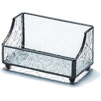 Utopz Retro-Visitenkartenhalter aus Buntglas, Namenskarten-Display-Halter, Mosaikglas, professioneller Kartenhalter für Büro, Schreibtisch, Business, Vintage, Schwarz Utopz Retro-Visitenkartenhalter aus Buntglas, Namenskarten-Display-Halter, Mosaikglas, professioneller Kartenhalter für Büro, Schreibtisch, Business, Vintage, Schwarz