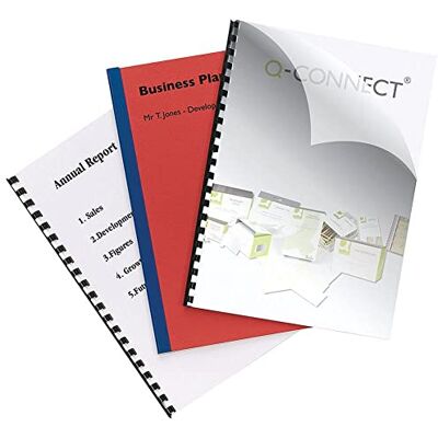 Q-Connect KF24011 Deckblätter für Kammbindung 250 Mikron A4 100 Stück Q-Connect KF24011 Deckblätter für Kammbindung 250 Mikron A4 100 Stück
