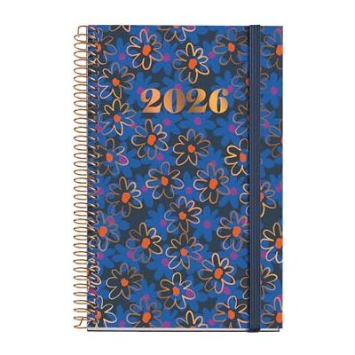 Miquelrius Kalender 2026, Tag pro Seite, ähnlich A6+ (117 x 182 mm), Tagesplaner, fester Kartoneinband, Spiralbindung, Gummibandverschluss, Papier 80 g/m², ES-EN-PT, Daisies Miquelrius Kalender 2026, Tag pro Seite, ähnlich A6+ (117 x 182 mm), Tagesplaner, fester Kartoneinband, Spiralbindung, Gummibandverschluss, Papier 80 g/m², ES-EN-PT, Daisies