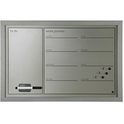 Bi-Office MM03391539 Wochenplaner mit To-Do Liste, MDF Rahmen lackierter Stahl, 60 x 40 cm großer, 22 mm dicker, grau/silber Bi-Office MM03391539 Wochenplaner mit To-Do Liste, MDF Rahmen lackierter Stahl, 60 x 40 cm großer, 22 mm dicker, grau/silber
