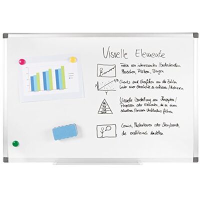 GENIE Whiteboard XXL PRO (klassische Magnet; Schreibtafel; Abwischbar; Magnetisch; Inkl. Zubehör; 90 cm x 60 cm) GENIE Whiteboard XXL PRO (klassische Magnet; Schreibtafel; Abwischbar; Magnetisch; Inkl. Zubehör; 90 cm x 60 cm)