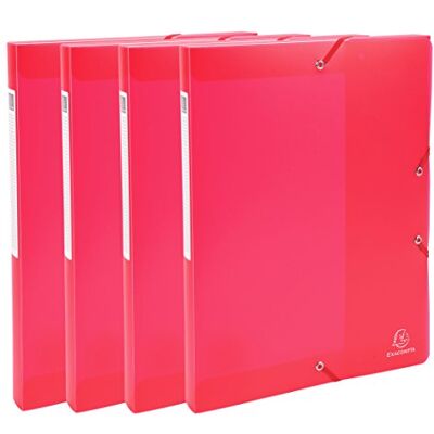 Exacompta 59875E Packung (mit 4 Archivboxen Chromaline, aus PP, Rücken 25 mm) 4er Pack rot Exacompta 59875E Packung (mit 4 Archivboxen Chromaline, aus PP, Rücken 25 mm) 4er Pack rot