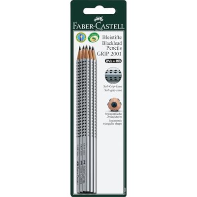 Faber-Castell 117697-12 Bleistifte Grip 2001, Härtegrad: HB, Schaftfarbe: Silber Faber-Castell 117697-12 Bleistifte Grip 2001, Härtegrad: HB, Schaftfarbe: Silber