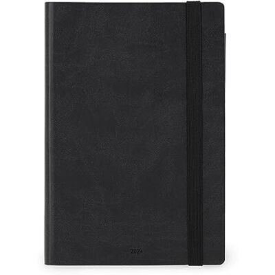 LEGAMI Tagesplaner Medium, 12 Monate, Januar 2024 bis Dezember 2024, Verschluss mit Gummizug, Monatsplaner Januar 2025, Endtasche, ausziehbares Adressbuch, 12 x 18 cm, Farbe Black Onyx LEGAMI Tagesplaner Medium, 12 Monate, Januar 2024 bis Dezember 2024, Verschluss mit Gummizug, Monatsplaner Januar 2025, Endtasche, ausziehbares Adressbuch, 12 x 18 cm, Farbe Black Onyx