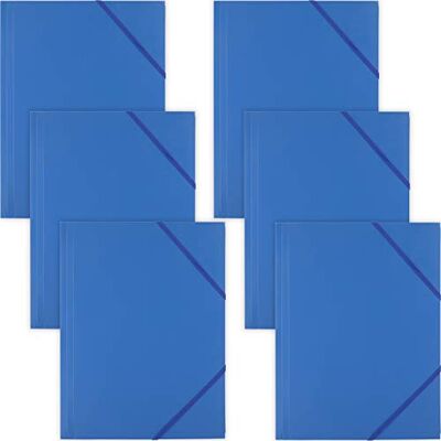 D.RECT 9084 6 Stück Sammelmappe, Postmappe aus PP mit Gummiband, Gummizugmappe aus plastik Blau D.RECT 9084 6 Stück Sammelmappe, Postmappe aus PP mit Gummiband, Gummizugmappe aus plastik Blau