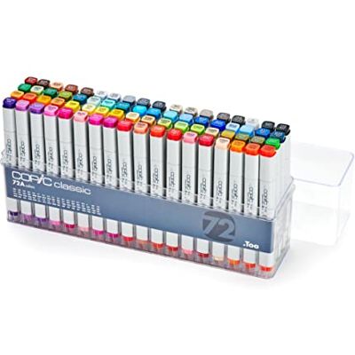 Copic Classic Set "72 Colors A", 72er Set im Acryl-Display, Twin Marker mit einer mittelbreiten und einer feinen Spitze Copic Classic Set "72 Colors A", 72er Set im Acryl-Display, Twin Marker mit einer mittelbreiten und einer feinen Spitze