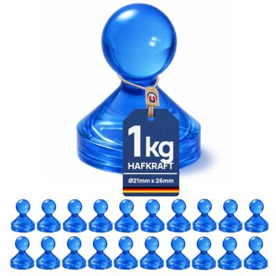 Magnosphere Magnete für Magnettafel Ø 21mm Mini Magnete für Pinnwand Kühlschrank Magnete Neodym Magnet extra stark für Whiteboards, Farbe:blau Magnosphere Magnete für Magnettafel Ø 21mm Mini Magnete für Pinnwand Kühlschrank Magnete Neodym Magnet extra stark für Whiteboards, Farbe:blau