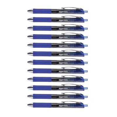 Amazon Druck-Gelschreiber, Gummigriff, Wischfest, Ideal für Schule und Büro, Feine Strichstärke (0,7mm), Blau, 12er-Pack Amazon Druck-Gelschreiber, Gummigriff, Wischfest, Ideal für Schule und Büro, Feine Strichstärke (0,7mm), Blau, 12er-Pack