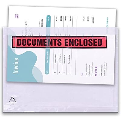 Triplast Dokumentenmappen, A4, bedruckt, 328 x 230 mm, haftklebend, transparent, zum Befestigen von Rechnungen, Packlisten und Lieferscheinen, 200 Stück Triplast Dokumentenmappen, A4, bedruckt, 328 x 230 mm, haftklebend, transparent, zum Befestigen von Rechnungen, Packlisten und Lieferscheinen, 200 Stück