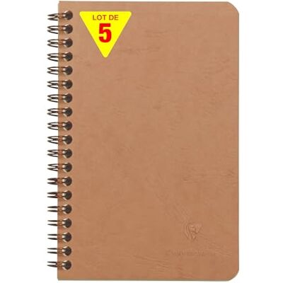 Clairefontaine 78616Cpack Packung 5 Spiralbuch Notizheft Age Bag mit Innentaschen 11x17 cm, liniert, 60 Blatt, Tabakbraun, 5 Stück Clairefontaine 78616Cpack Packung 5 Spiralbuch Notizheft Age Bag mit Innentaschen 11x17 cm, liniert, 60 Blatt, Tabakbraun, 5 Stück