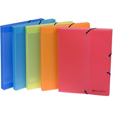 Exacompta 5967E Packung mit 17 Archivboxen Linicolor aus PP, strapazierfähig und robust, mit Gummizugverschluß, Rücken 25mm, farbig sortiert, 17 Stück Exacompta 5967E Packung mit 17 Archivboxen Linicolor aus PP, strapazierfähig und robust, mit Gummizugverschluß, Rücken 25mm, farbig sortiert, 17 Stück