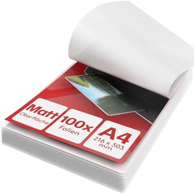 ACROPAQ Laminierfolien A4 matt Packung mit 100 Laminierfolien, 2×100 (200) Mikron, blendfrei, mit Fingerabdruckschutz, vorgerundete Ecken Laminierfolie matt ACROPAQ Laminierfolien A4 matt Packung mit 100 Laminierfolien, 2×100 (200) Mikron, blendfrei, mit Fingerabdruckschutz, vorgerundete Ecken Laminierfolie matt