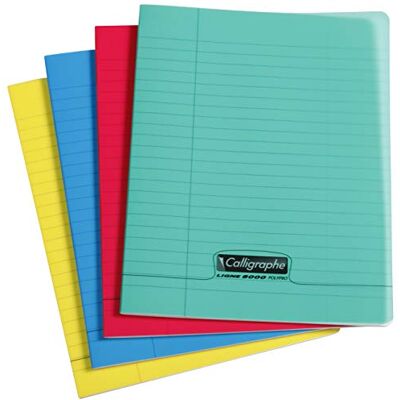 Clairefontaine 18030C Packung mit 10 Heft / Schulheften Calligraphe 17x22 cm, 24 Blatt, französische Lineatur, 90g, farbig sortiert, 1 Pack Clairefontaine 18030C Packung mit 10 Heft / Schulheften Calligraphe 17x22 cm, 24 Blatt, französische Lineatur, 90g, farbig sortiert, 1 Pack