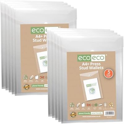 A4-Dokumentenmappe, 50% recycelt, transparent, Hochformat, Kunststoff, 330 x 235 mm, 200 mic, eco157 x 2 mm, 10 Stück A4-Dokumentenmappe, 50% recycelt, transparent, Hochformat, Kunststoff, 330 x 235 mm, 200 mic, eco157 x 2 mm, 10 Stück