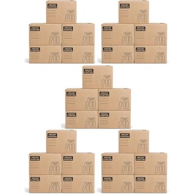 BURI Archivkarton 25er Set A4 Ordnerbox Archivbox Wellpappe Braun Lagerkarton , für 5 Ordner, Steckdeckel, stapelbar bis 30 kg, Tragegriffe, Beschriftungsfeld, Büroorganisation, Dokumentenlagerung BURI Archivkarton 25er Set A4 Ordnerbox Archivbox Wellpappe Braun Lagerkarton , für 5 Ordner, Steckdeckel, stapelbar bis 30 kg, Tragegriffe, Beschriftungsfeld, Büroorganisation, Dokumentenlagerung
