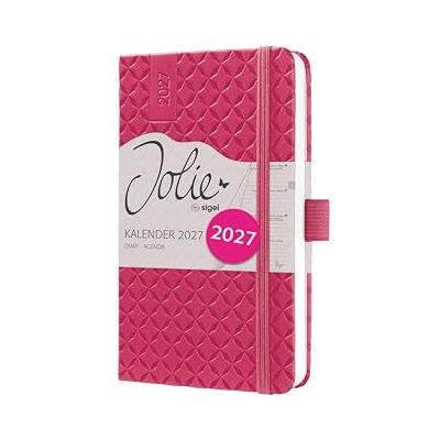 Sigel 7J104 Wochenkalender 2027 A6, fuchsia rosa Hardcover, Gummiband, Stiftschlaufe, Einstecktasche, 174 Seiten, vegan, aus nachhaltigem Papier, Terminplaner Taschenkalender Jolie Sigel 7J104 Wochenkalender 2027 A6, fuchsia rosa Hardcover, Gummiband, Stiftschlaufe, Einstecktasche, 174 Seiten, vegan, aus nachhaltigem Papier, Terminplaner Taschenkalender Jolie