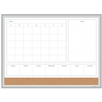 U Brands Magnetic Dry Erase 4-in-1 Kalendertafel, 61x46 cm, silberner Alurahmen U Brands Magnetic Dry Erase 4-in-1 Kalendertafel, 61x46 cm, silberner Alurahmen
