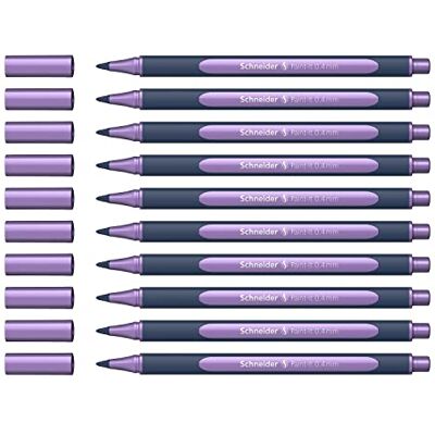 Schneider ML05001140 Metallic Rollerball Stifte (Strichstärke 0,4 mm, hochmetallische Tinte, schnelltrocknend, Gehäuse aus 88% biobasiertem Kunststoff) 10 Stück, frosted violet Schneider ML05001140 Metallic Rollerball Stifte (Strichstärke 0,4 mm, hochmetallische Tinte, schnelltrocknend, Gehäuse aus 88% biobasiertem Kunststoff) 10 Stück, frosted violet