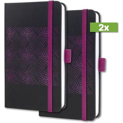 Sigel J4212/2 Wochenkalender Jolie 2024, ca. A6, schwarz, pink, Hardcover, Gummiband, Stiftschlaufe, Einstecktasche, 174 S., aus nachhaltigem Papier, Terminplaner, 2 Stück Sigel J4212/2 Wochenkalender Jolie 2024, ca. A6, schwarz, pink, Hardcover, Gummiband, Stiftschlaufe, Einstecktasche, 174 S., aus nachhaltigem Papier, Terminplaner, 2 Stück