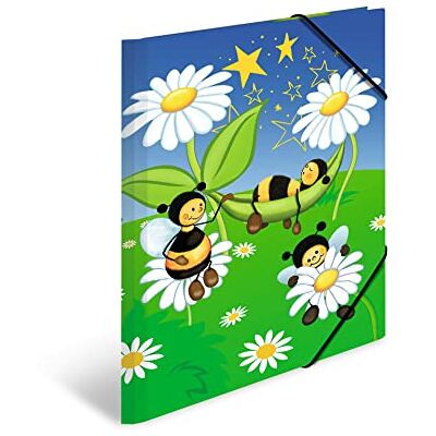 HERMA Sammelmappen A3 Bienen Set, 3 Stück, Eckspanner-Mappen aus Pappe mit Kindergarten Motiv, Gummizug, Innenklappen und Innendruck für Jungen, Mädchen und Kinder HERMA Sammelmappen A3 Bienen Set, 3 Stück, Eckspanner-Mappen aus Pappe mit Kindergarten Motiv, Gummizug, Innenklappen und Innendruck für Jungen, Mädchen und Kinder