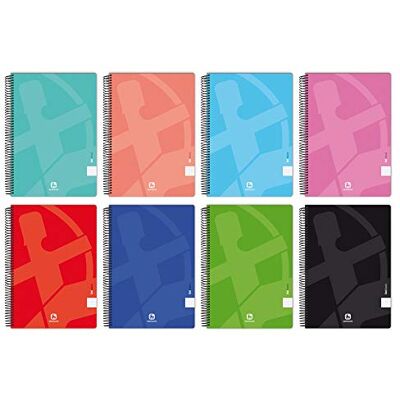 Unipapel 98440296 Spiralheft, liniertes Papier, 2,5 mm, mittelweicher Einband 01, uniCLASI, Foliogröße, 80 Blatt, 60 g/m², zufällige Farbauswahl Unipapel 98440296 Spiralheft, liniertes Papier, 2,5 mm, mittelweicher Einband 01, uniCLASI, Foliogröße, 80 Blatt, 60 g/m², zufällige Farbauswahl