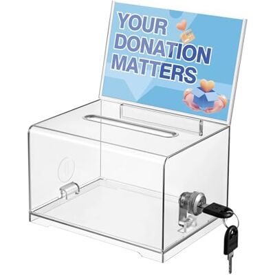 Polmart Transparenter Vorschlag/Visitenkarten-Zeichenbox mit Schild und Schloss Polmart Transparenter Vorschlag/Visitenkarten-Zeichenbox mit Schild und Schloss
