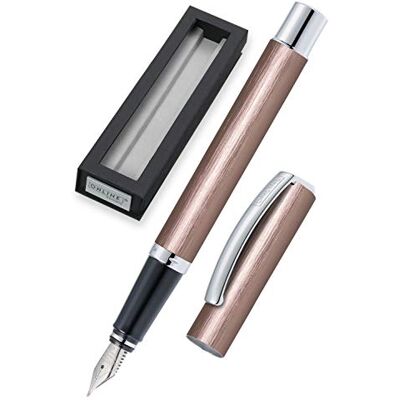 Online Füller Vision Rosegold I Eleganter Füllfederhalter mit Iridium-Feder medium I Füllhalter aus Aluminium für Standard-Tintenpatronen & Konverter I in Geschenkbox Online Füller Vision Rosegold I Eleganter Füllfederhalter mit Iridium-Feder medium I Füllhalter aus Aluminium für Standard-Tintenpatronen & Konverter I in Geschenkbox