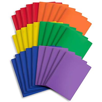Blue Summit Supplies blau Summit Supplies kunststoff-mappen, 2 f?cher, mit zinken, sortiert, 30 stück Blue Summit Supplies blau Summit Supplies kunststoff-mappen, 2 f?cher, mit zinken, sortiert, 30 stück