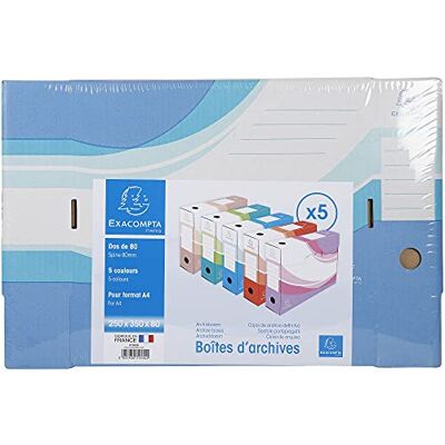 Exacompta Ref 79530E – Archivboxen mit Kraftpapier innen – 250 x 330 mm groß, 80 mm Rücken, geeignet für A4-Dokumente – (5 Stück) Exacompta Ref 79530E – Archivboxen mit Kraftpapier innen – 250 x 330 mm groß, 80 mm Rücken, geeignet für A4-Dokumente – (5 Stück)