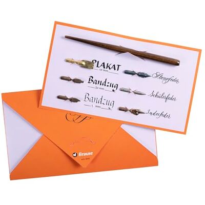 Brause J. Herbin 139B Kalligraphie- und Schreibset mit 1 Federhaltern aus Holz und 6 Federn, ideal für Einsteiger, 1 Set Brause J. Herbin 139B Kalligraphie- und Schreibset mit 1 Federhaltern aus Holz und 6 Federn, ideal für Einsteiger, 1 Set
