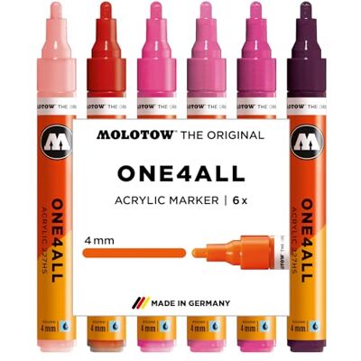 Molotow One4All 227HS Acryl Marker Pink Set, 6 Stück sortiert Molotow One4All 227HS Acryl Marker Pink Set, 6 Stück sortiert