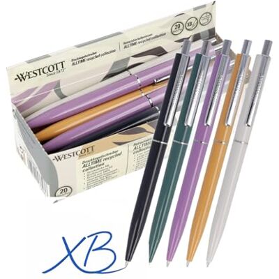 Westcott Kugelschreiber ALLTIME Mix 20 Stück GRS-zertifizierte Druckkugelschreiber, blaue Tinte Strichstärke XB, G2 Standardmine Dokumentenecht nach ISO 12757-2 Metallclip E-733797 00 Westcott Kugelschreiber ALLTIME Mix 20 Stück GRS-zertifizierte Druckkugelschreiber, blaue Tinte Strichstärke XB, G2 Standardmine Dokumentenecht nach ISO 12757-2 Metallclip E-733797 00