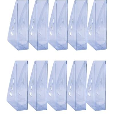 OFFICER PRODUCTS Stehsammler Modernes Design/ 10 Stück / A4 Farbe: Blau Transparent/Hart-Kunststoff/Durchbrochen/Schreibtisch-Organizer für Zeitschriften/Bruchsicher OFFICER PRODUCTS Stehsammler Modernes Design/ 10 Stück / A4 Farbe: Blau Transparent/Hart-Kunststoff/Durchbrochen/Schreibtisch-Organizer für Zeitschriften/Bruchsicher