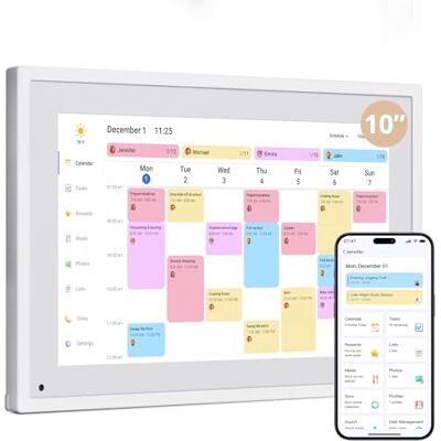 Dragon 10,1 Zoll Digitaler Kalender Elektronischer Familienplaner mit 32GB Speicher, Digitaler Terminplaner Touchscreen Intelligenter Tischkalender-Weiß Dragon 10,1 Zoll Digitaler Kalender Elektronischer Familienplaner mit 32GB Speicher, Digitaler Terminplaner Touchscreen Intelligenter Tischkalender-Weiß