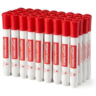Amazon Whiteboard-Marker, 36er-Pack, Feine Spitze, Abwischbare Whiteboard-Stifte für Büro, Klassenzimmer und Zuhause, Geruchsarm, 4 Farben Amazon Whiteboard-Marker, 36er-Pack, Feine Spitze, Abwischbare Whiteboard-Stifte für Büro, Klassenzimmer und Zuhause, Geruchsarm, 4 Farben