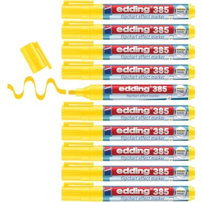 edding 385 Flipchart Effektmarker gelb 10er Pack flexible Pinselspitze 1-5 mm Marker zum Hervorheben, Schattieren und Markieren auf Flipchartpapier blutet nicht aus trocknet nicht aus edding 385 Flipchart Effektmarker gelb 10er Pack flexible Pinselspitze 1-5 mm Marker zum Hervorheben, Schattieren und Markieren auf Flipchartpapier blutet nicht aus trocknet nicht aus
