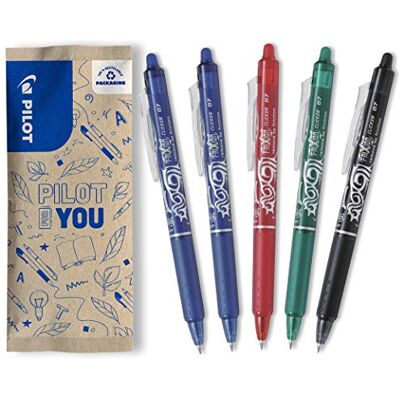 PILOT 5er-Set FriXion Ball Clicker Einziehbarer, Löschbarer Stift mit Wärmeempfindlicher Tinte Nachfüllbarer, Ergonomischer Rollerball-Stift 2 Blau, Schwarz, Rot, Grün Mittlere Spitze PILOT 5er-Set FriXion Ball Clicker Einziehbarer, Löschbarer Stift mit Wärmeempfindlicher Tinte Nachfüllbarer, Ergonomischer Rollerball-Stift 2 Blau, Schwarz, Rot, Grün Mittlere Spitze