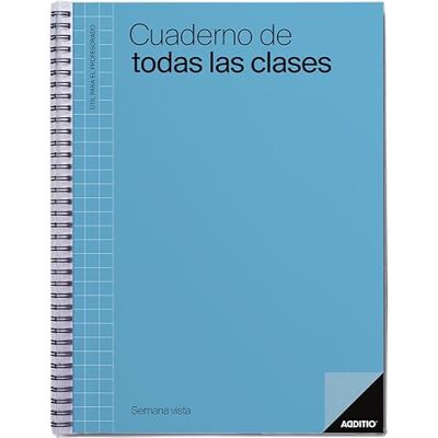 Additio Notizbuch für alle Klassen, Wochenansicht für Lehrer, kontinuierliche Bewertung, wöchentliche Planung des Kurses, Größe 22,5 x 31 cm, Spanisch, Blau Additio Notizbuch für alle Klassen, Wochenansicht für Lehrer, kontinuierliche Bewertung, wöchentliche Planung des Kurses, Größe 22,5 x 31 cm, Spanisch, Blau