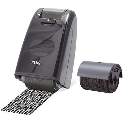 PLUS Datenschutz Rollstempel Camouflage, Set bestehend aus 1 Rollstempel und 1 Nachfüllkartusche, schwarz PLUS Datenschutz Rollstempel Camouflage, Set bestehend aus 1 Rollstempel und 1 Nachfüllkartusche, schwarz