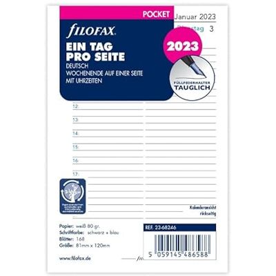Filofax Pocket 1 Tag auf 1 Seite. (deutsch)2023 Filofax Pocket 1 Tag auf 1 Seite. (deutsch)2023
