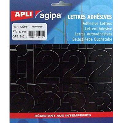 Agipa 122041 Alphabetische Aufkleber 47 mm Stück 286 schwarz Agipa 122041 Alphabetische Aufkleber 47 mm Stück 286 schwarz