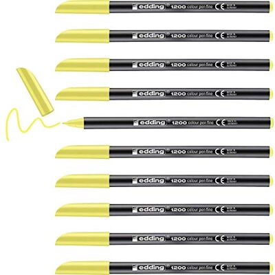 edding 1200 Fasermaler fein neon-gelb 10 Stifte Rundspitze 1 mm Filzstift zum Zeichnen und Schreiben für Schule, Mandala edding 1200 Fasermaler fein neon-gelb 10 Stifte Rundspitze 1 mm Filzstift zum Zeichnen und Schreiben für Schule, Mandala