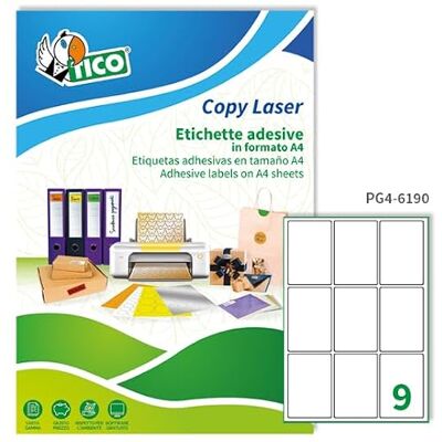 TICO Modell 61x90mm Weiße Rechteckige Etiketten - Etiketten TICO Modell 61x90mm Weiße Rechteckige Etiketten - Etiketten