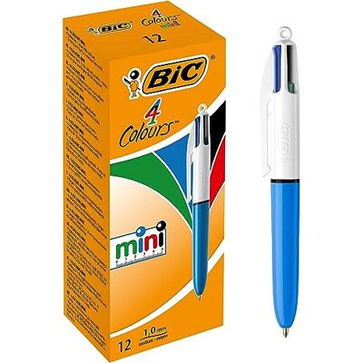 BIC 4 Farben Kugelschreiber Set 4 Colours Mini, 12er Pack, Ideal für das Büro, das Home Office oder die Schule BIC 4 Farben Kugelschreiber Set 4 Colours Mini, 12er Pack, Ideal für das Büro, das Home Office oder die Schule
